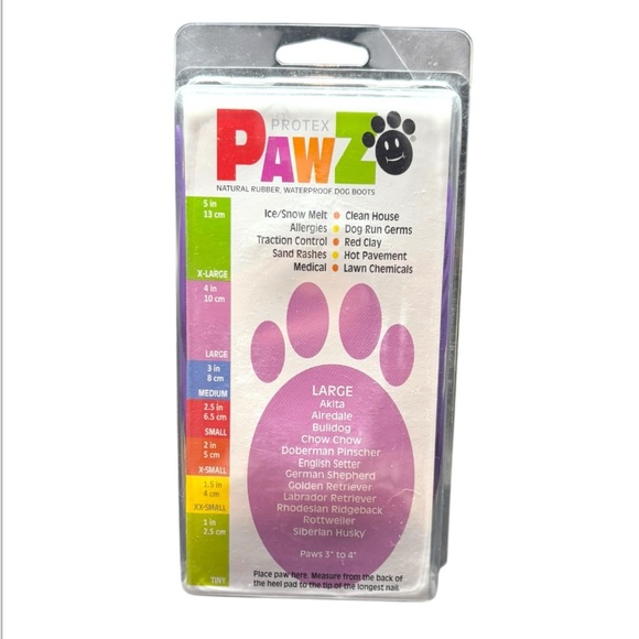 PAWZ Purple Rubber Dog Boots 12pk Size Large New in Package But Is Opened - Picture 2 of 2